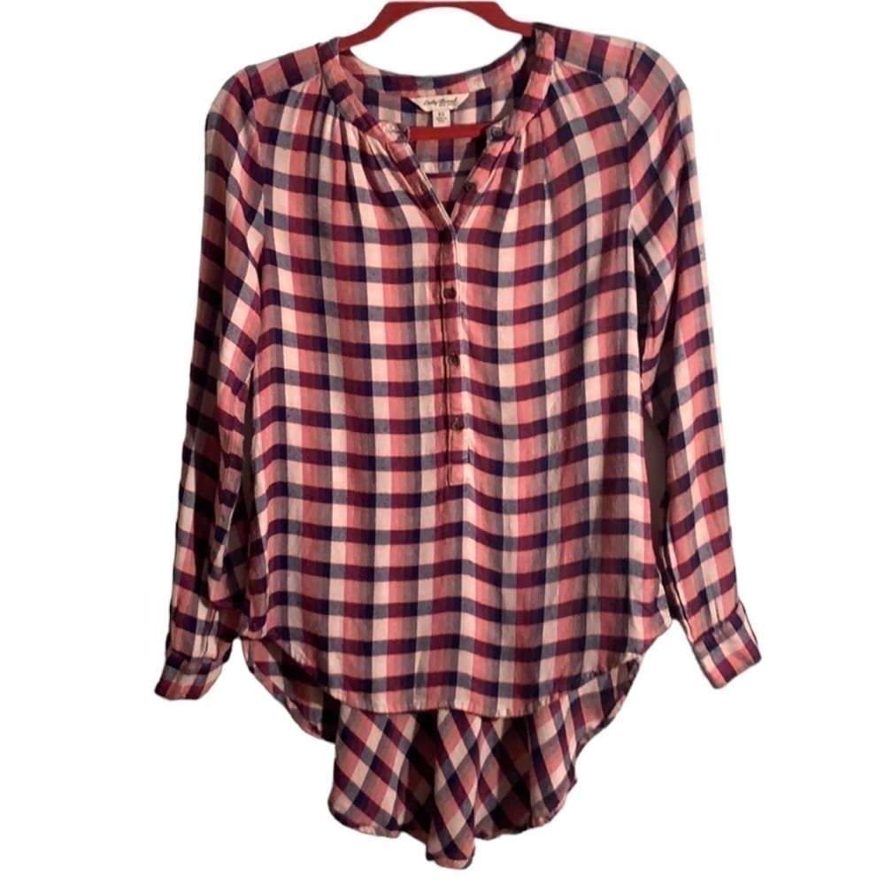 Lucky Brand Incredibly Soft Flannel High Low Hem Tunic Size XS
